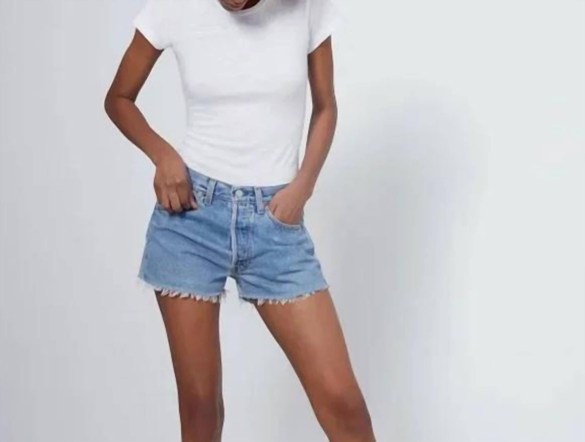 Re/Done - Denim High Waist Short - blue - clothing - jean - shorts