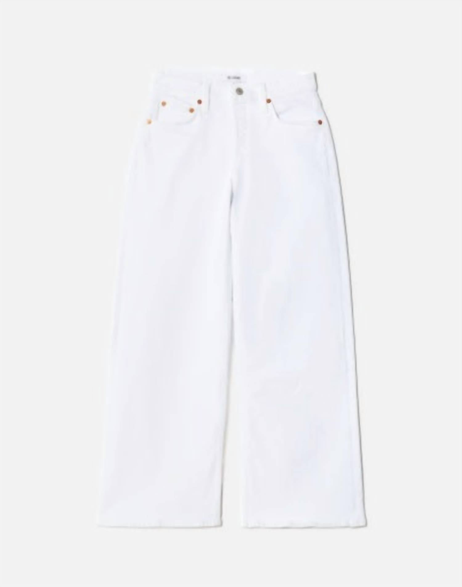 Re/Done - Mid Rise Wide Leg Crop Jeans - clothing - cotton - blend - flare
