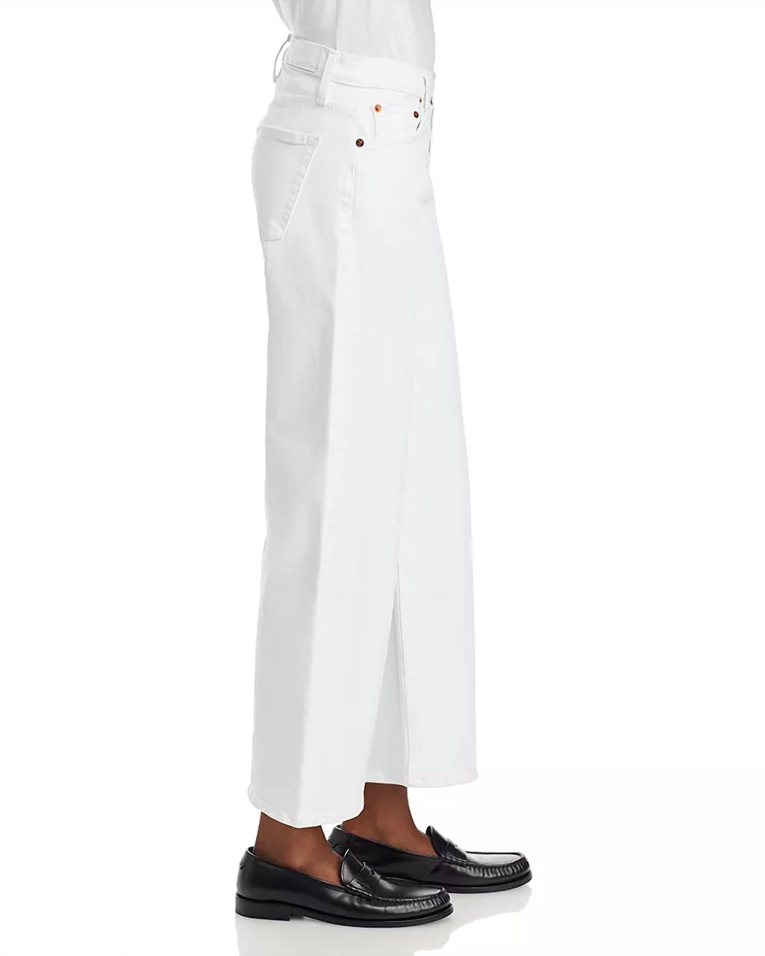 Re/Done - Mid Rise Wide Leg Crop Jeans - clothing - cotton - blend - flare