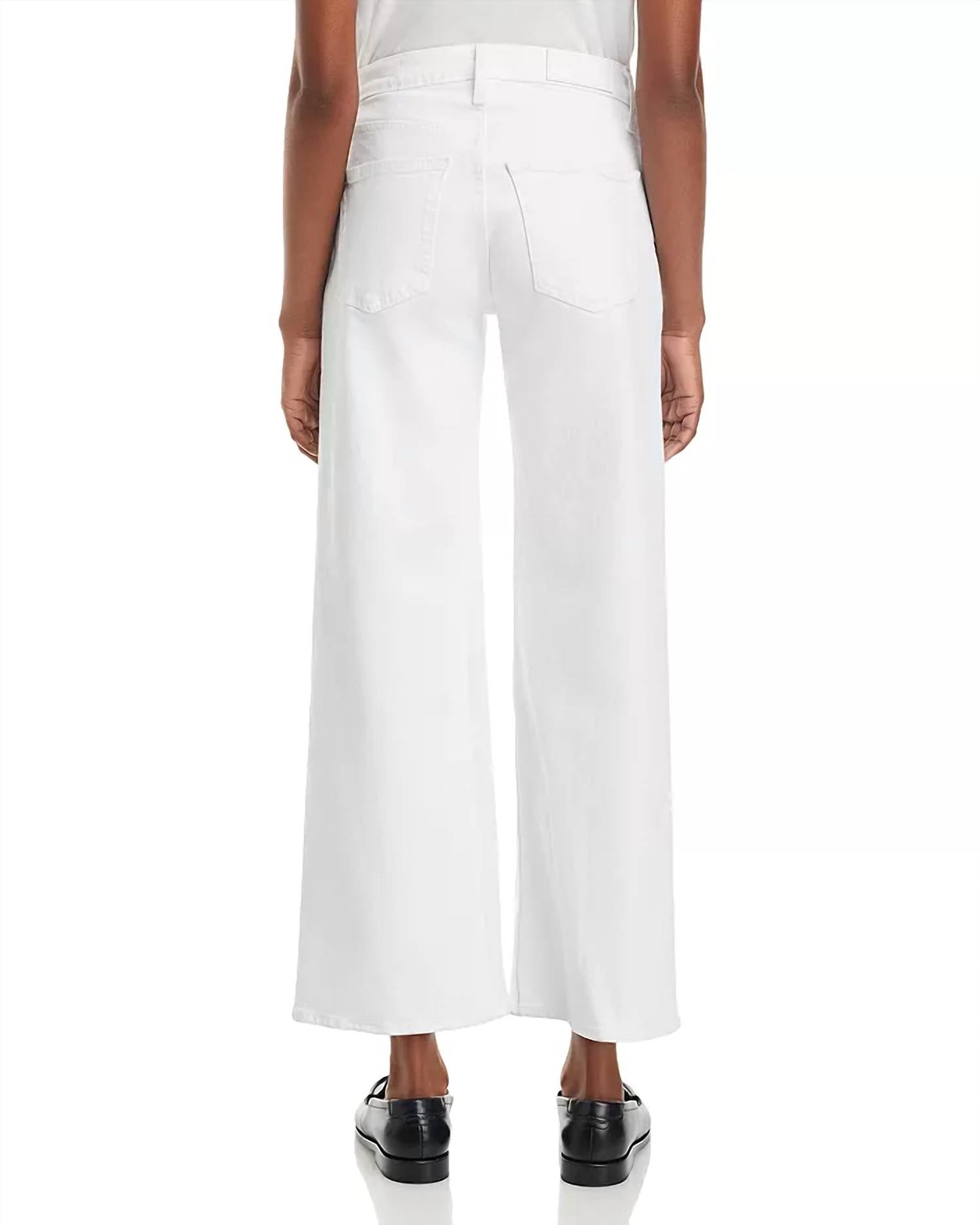 Re/Done - Mid Rise Wide Leg Crop Jeans - clothing - cotton - blend - flare