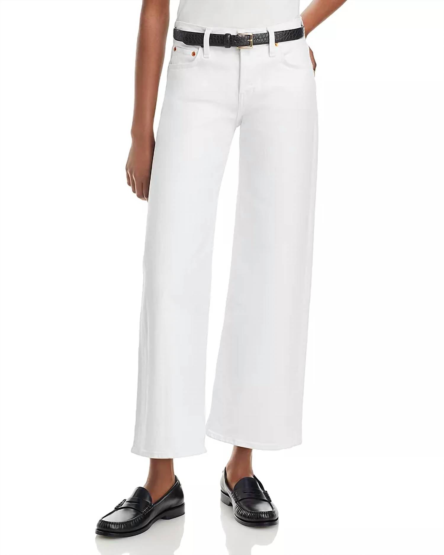 Re/Done - Mid Rise Wide Leg Crop Jeans - clothing - cotton - blend - flare