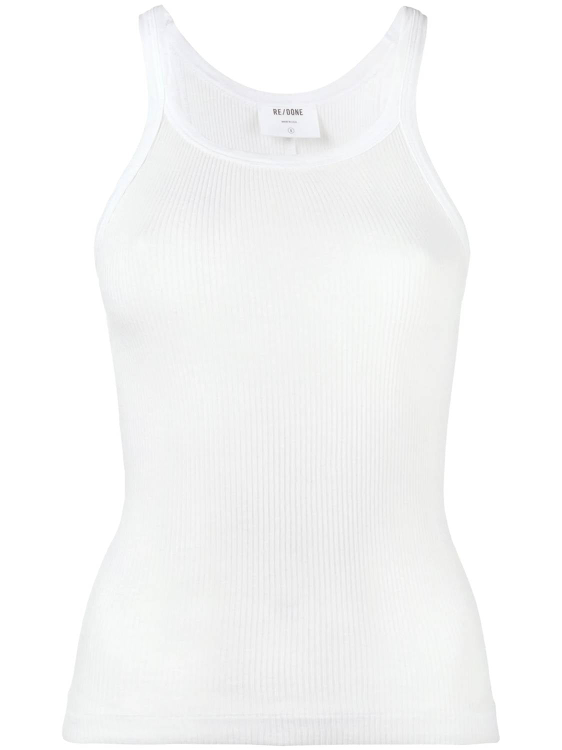 Re/Done - Re/done Ribbed Tank - clothing - solid - tank - tops