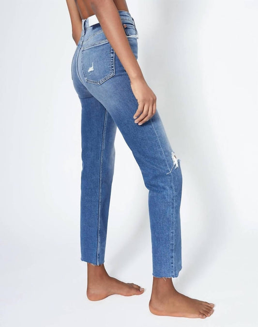 Re/Done - Ultra High Rise Stove Pipe Jeans - blue - clothing - cotton - blend