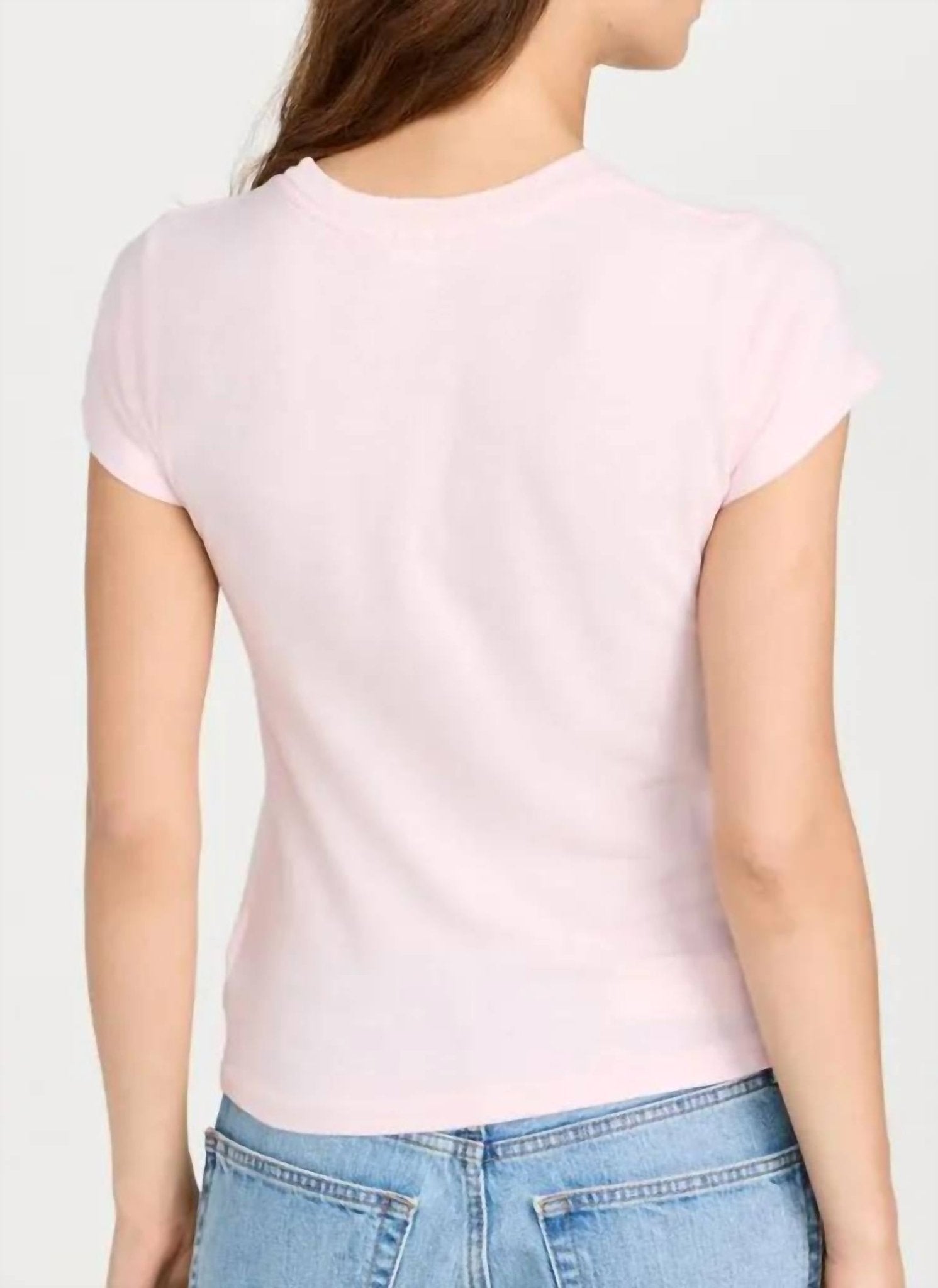 Re/Done - Vintage Slim Short Sleeve Top - clothing - cotton - pink