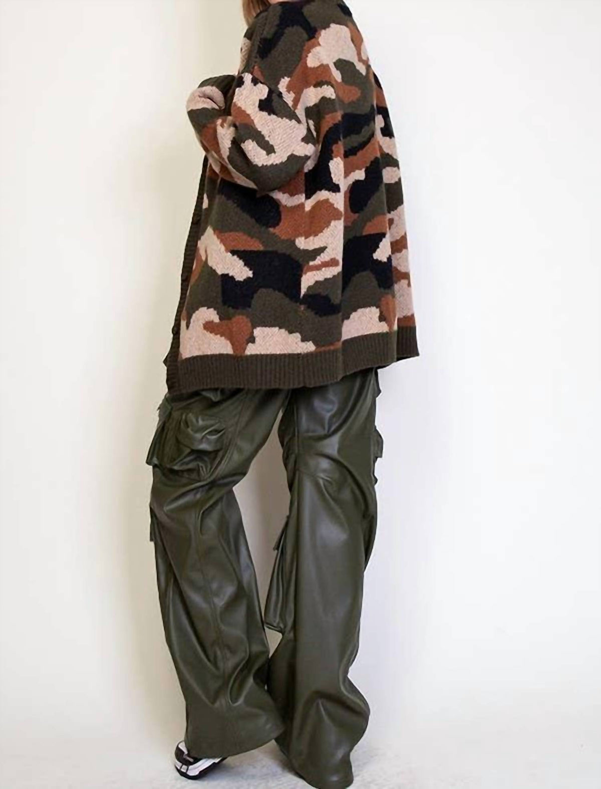 Rehab Lab - Dila Camouflage Pattern Knit Cardigan