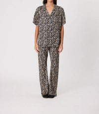 Remain - Nyla Shirt - animal - blouses - brown