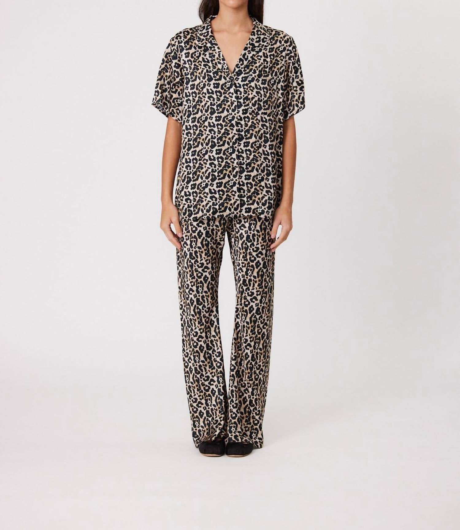 Remain - Nyla Shirt - animal - blouses - brown