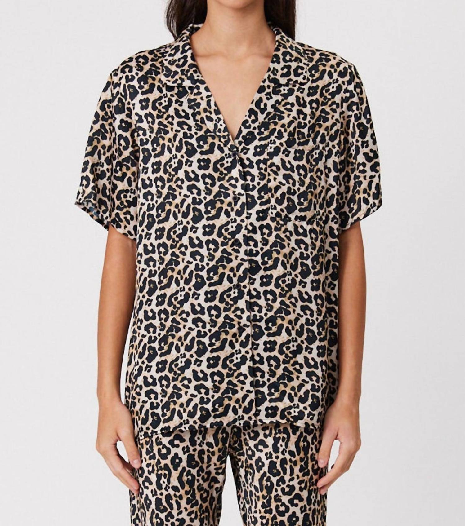 Remain - Nyla Shirt - animal - blouses - brown