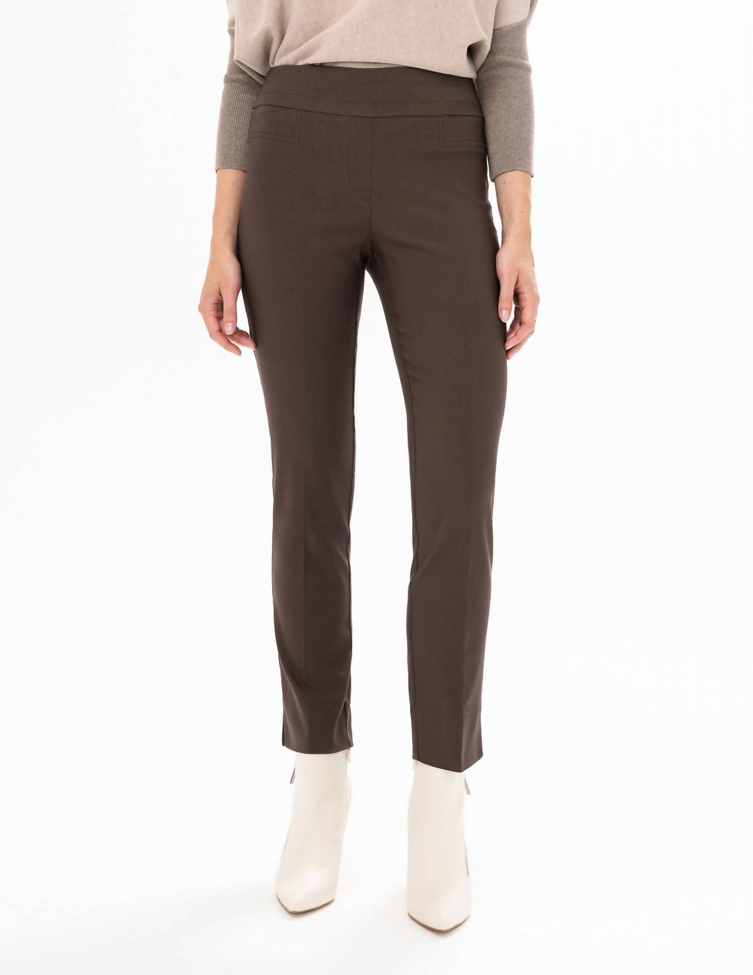 Renuar - Basic Ankle Pants - ankle - brown - clothing
