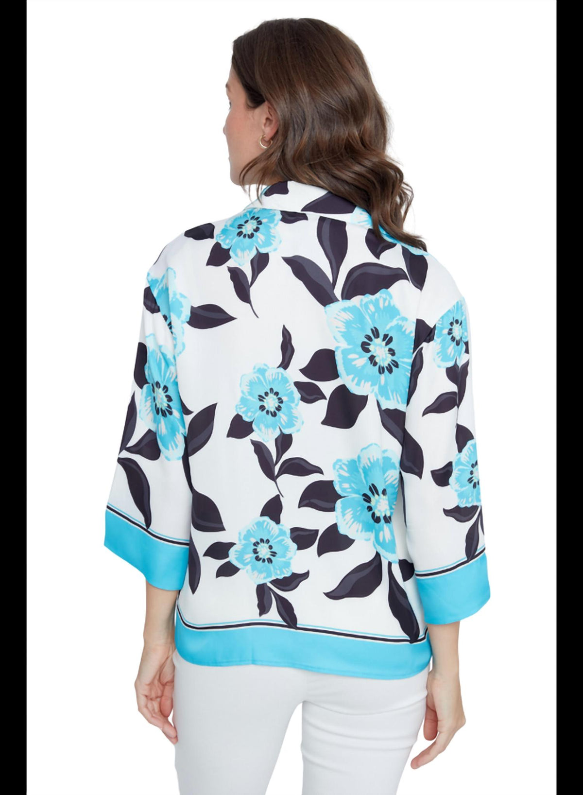 Renuar - Floral Button-up Collared Blouse