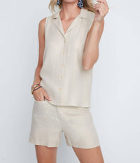 Renuar - Shimmer Sleeveless Button Top