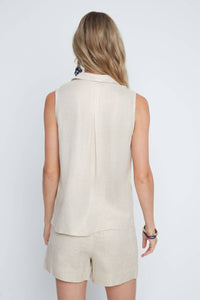 Renuar - Shimmer Sleeveless Button Top