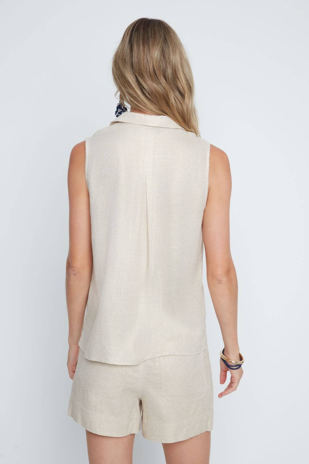 Renuar - Shimmer Sleeveless Button Top