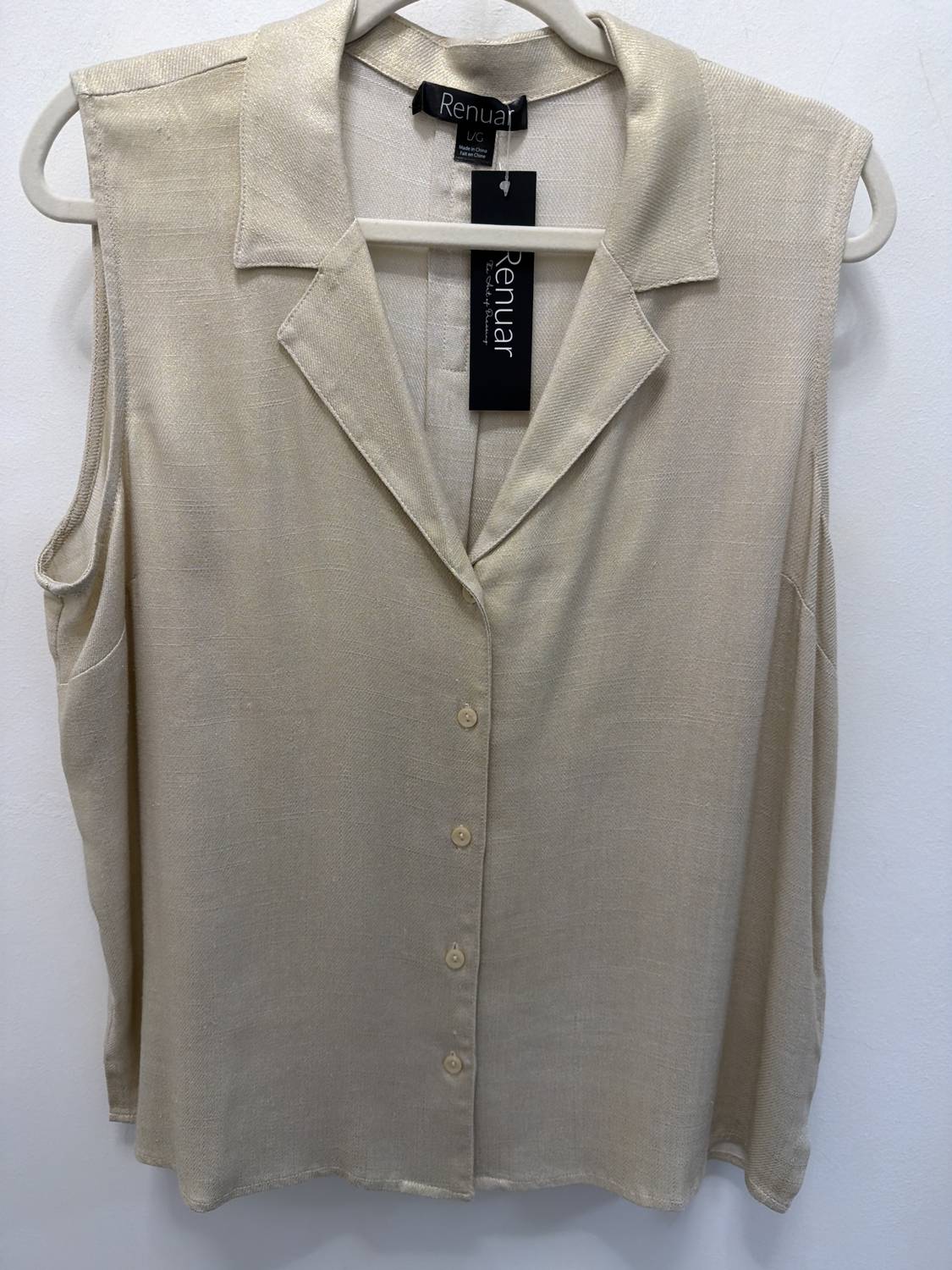 Renuar - Shimmer Sleeveless Button Top