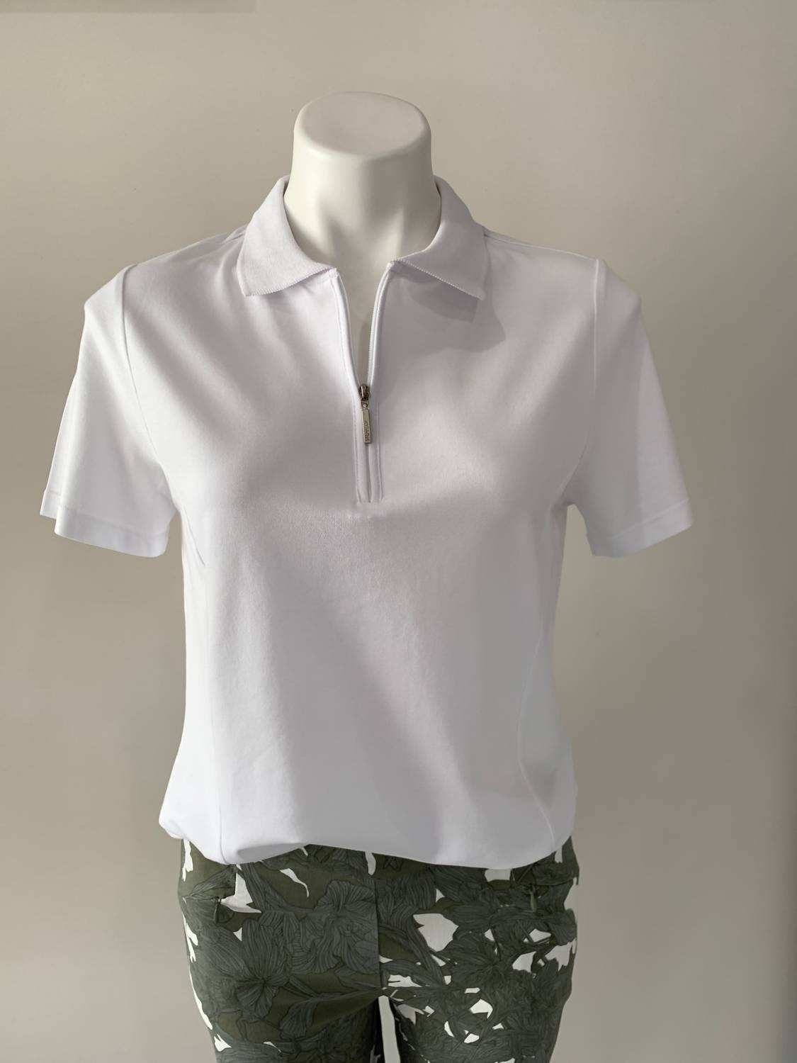 Renuar - Short Sleeve Knit Polo Top - blouses - clothing - cotton - blend