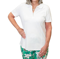 Renuar - Short Sleeve Knit Polo Top - blouses - clothing - cotton - blend