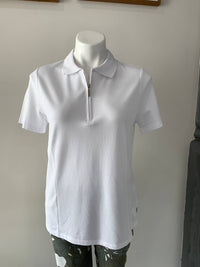 Renuar - Short Sleeve Knit Polo Top - blouses - clothing - cotton - blend
