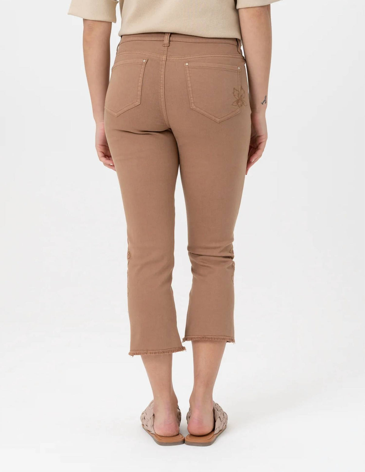 Renuar - Tencel Blend Embroidered Crop Pants