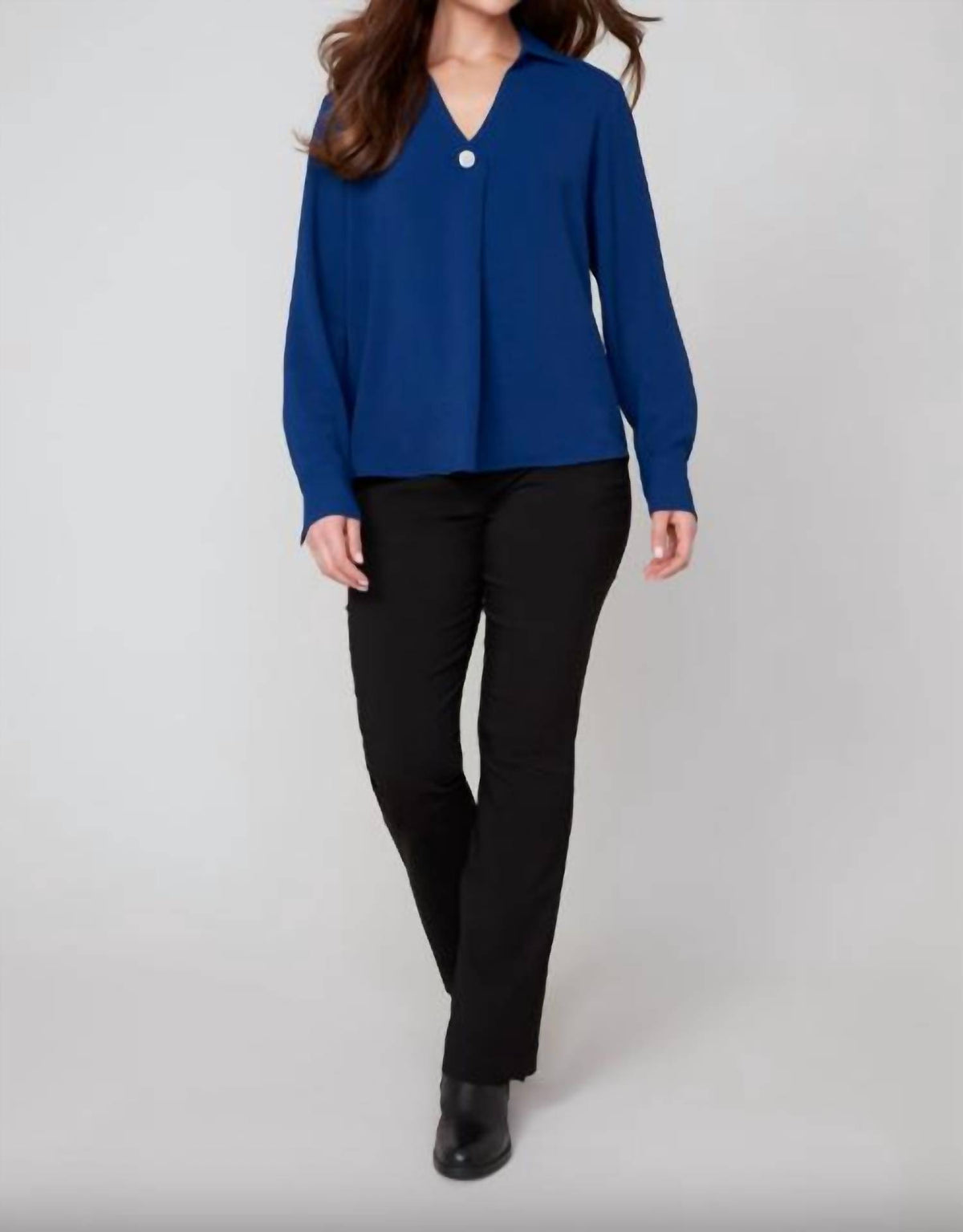 Renuar - V-neck Button Blouse