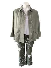 Renuar - Women's Printed Capri Pants - capris - clothing - green