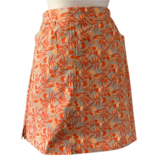 Renuar - Women's Tropical Print Skort - clothing - orange - patterned