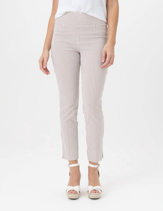 Renuar - Woven Pull On Pant - ankle - brown - clothing