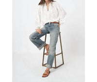Repeat Cashmere - Floral Embroidered Blouse - blouses - clothing - cotton