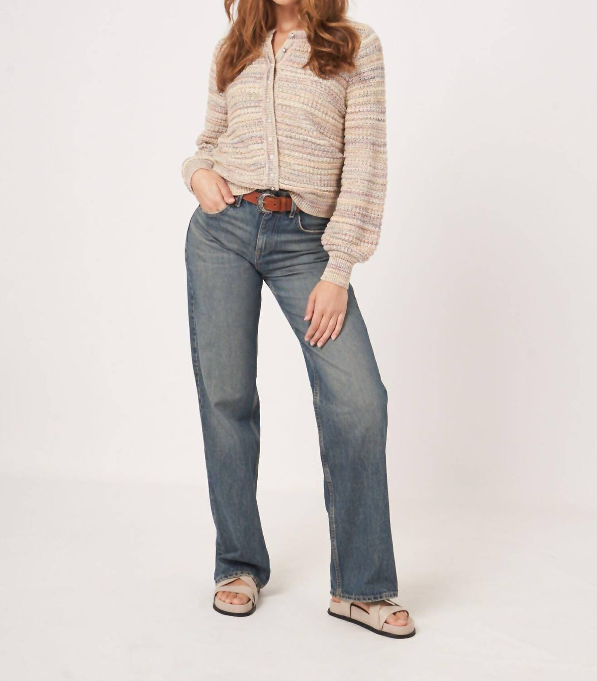 Repeat Cashmere - Pearl Button Short Cardigan