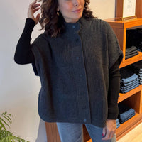 Repeat Cashmere - Poncho Cashmere - black - blouses - clothing