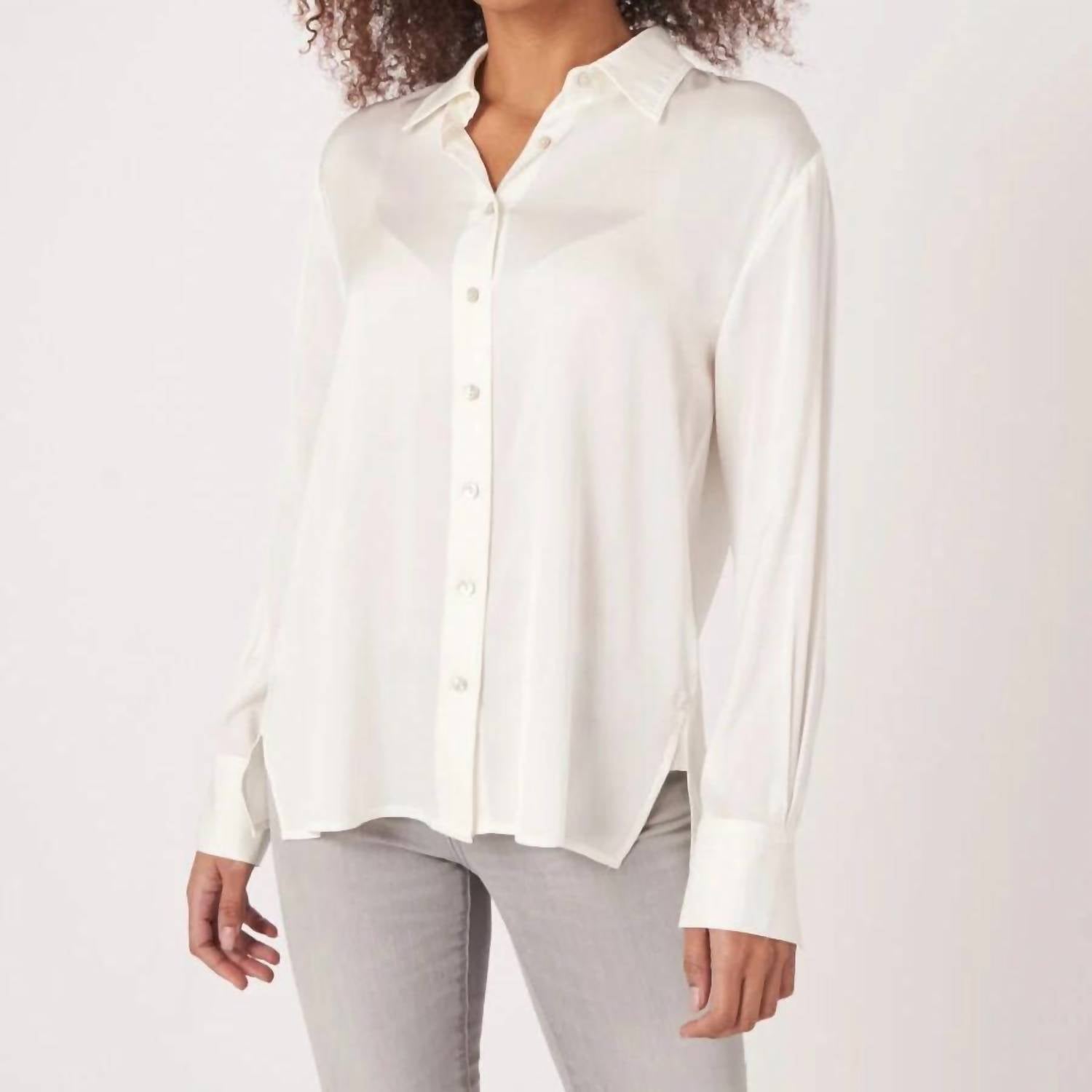 Repeat Cashmere - Silk Shirt With Side Slits - button - down - shirts - clothing - shirts