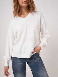 Repeat Cashmere - V - neck Sweater With Textured Stripes - clothing - cotton - blend - shirts