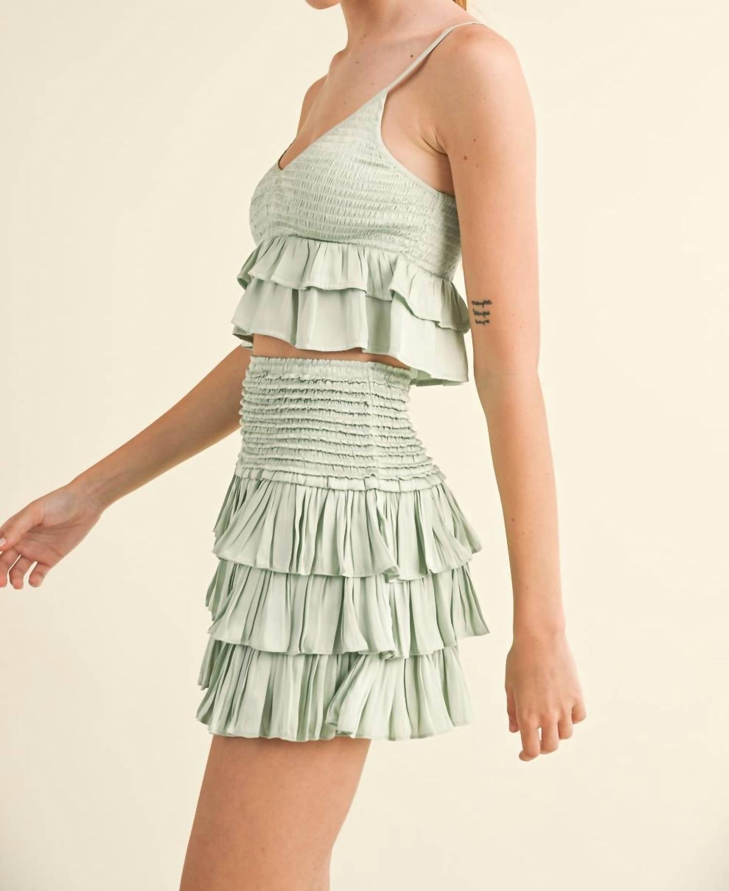 Reset By Jane - Emily Skort - clothing - green - polyester