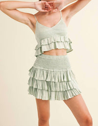 Reset By Jane - Emily Skort - clothing - green - polyester