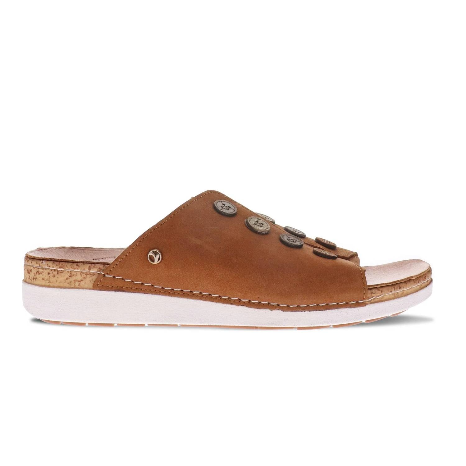 Revere - Women's Antalya Slide Sandal - brown - leather - sandals