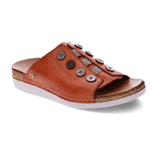 Revere - Women's Antalya Slide Sandal - brown - leather - sandals