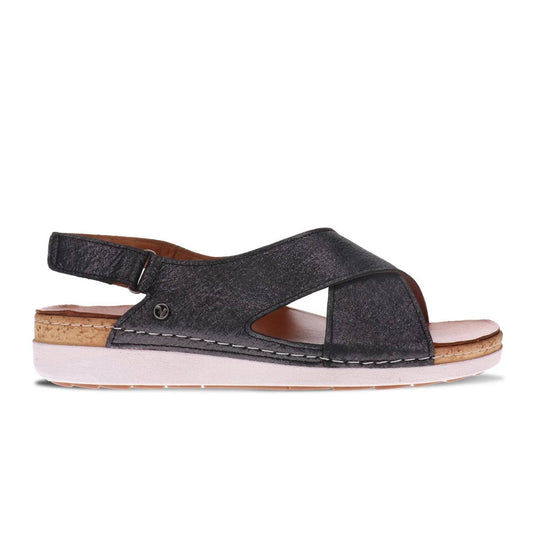 Revere - Women's Cottesloe Back Strap Sandal - black - leather - sandals