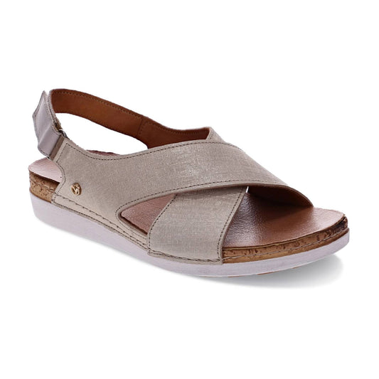 Revere - Women's Cottesloe Back Strap Sandal - gold - leather - sandals