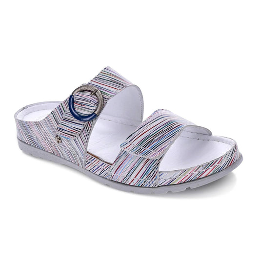 Revere - Women's Palma 2 Strap Slide Sandal - leather - sandals - shoes