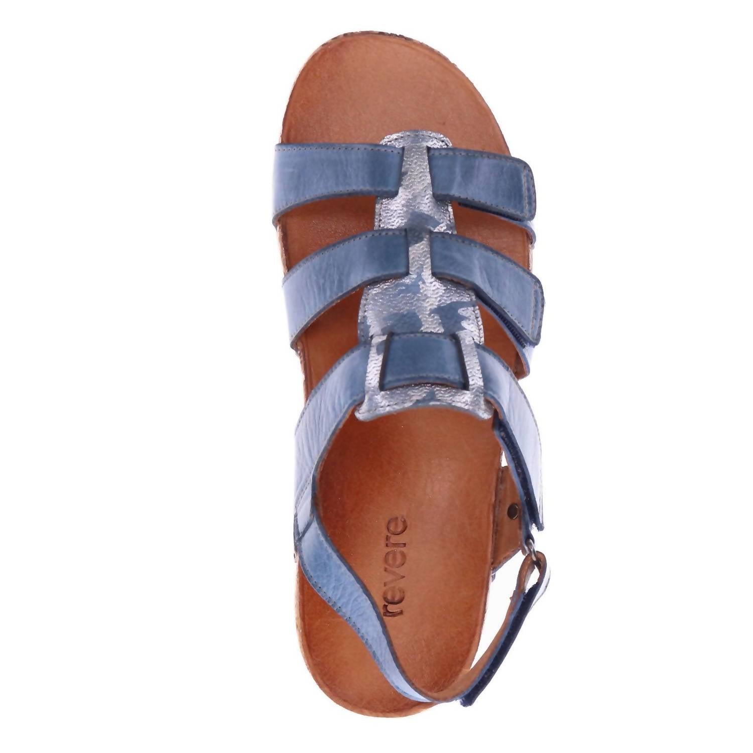 Revere - Women's Santorini Gladiator Sandal - blue - leather - sandals