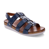 Revere - Women's Santorini Gladiator Sandal - blue - leather - sandals