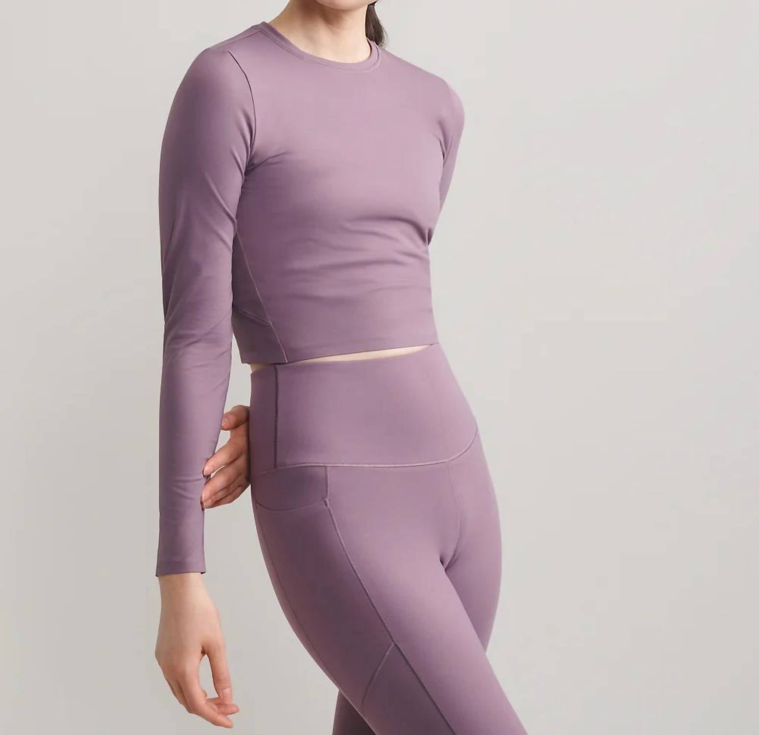 Rhone - Serene Fitted Long Sleeve - clothing - crop - tops - purple
