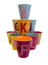 Rice By Rice - Mix Of 10 Alphabet Letters Melamine Cups - dining - dinnerware - home