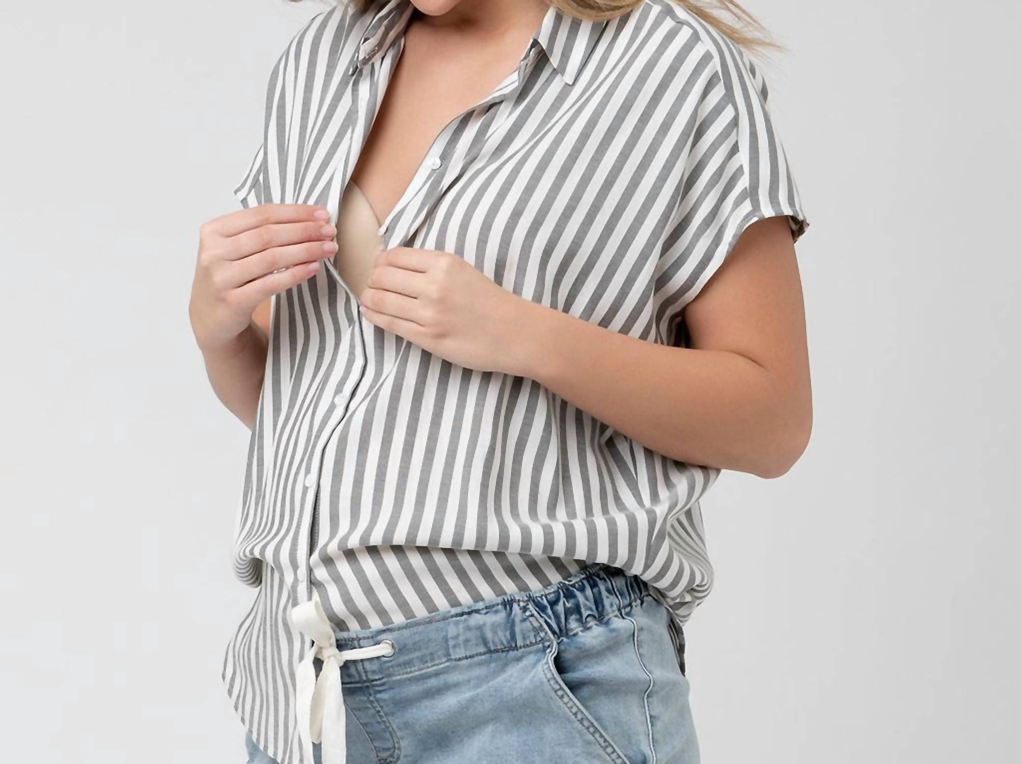 Ripe - Ada Relaxed Maternity Top Shirt - button - down - shirts - clothing - grey