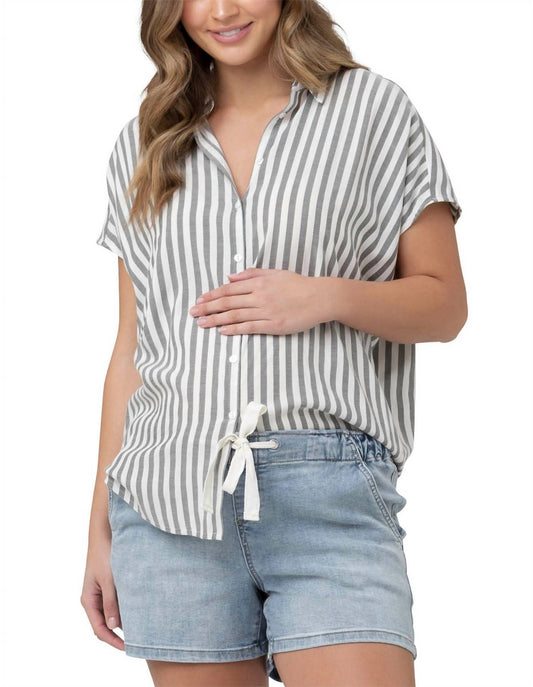 Ripe - Ada Relaxed Maternity Top Shirt - button - down - shirts - clothing - grey