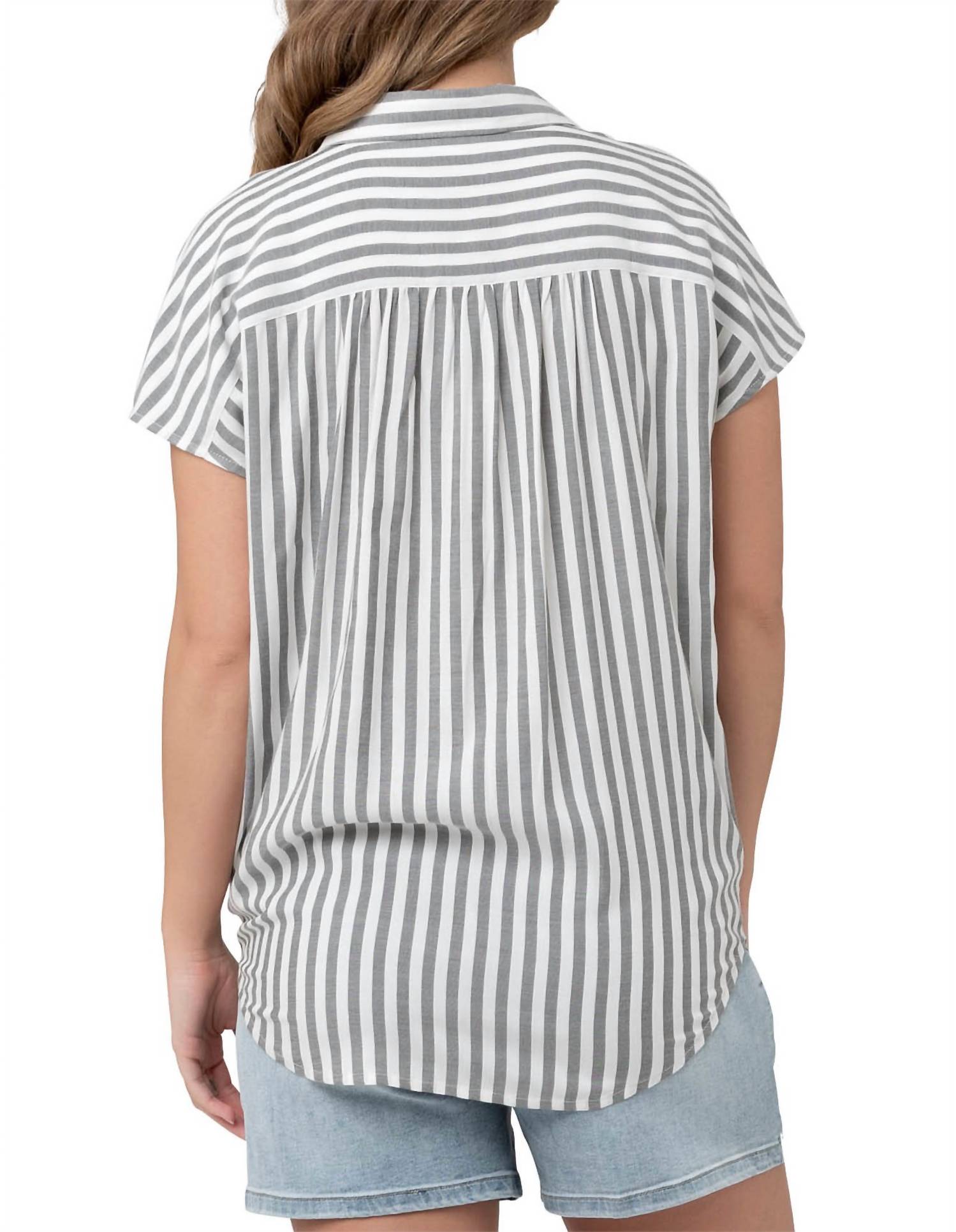 Ripe - Ada Relaxed Maternity Top Shirt - button - down - shirts - clothing - grey