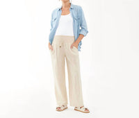 Ripe - Indi Maternity Wide Leg Pant - beige - clothing - linen
