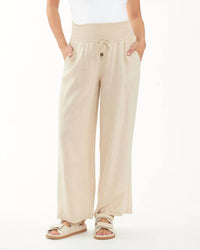 Ripe - Indi Maternity Wide Leg Pant - beige - clothing - linen