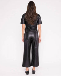 Ripley Rader - EXTENDED VEGAN LEATHER Short Sleeve TOP