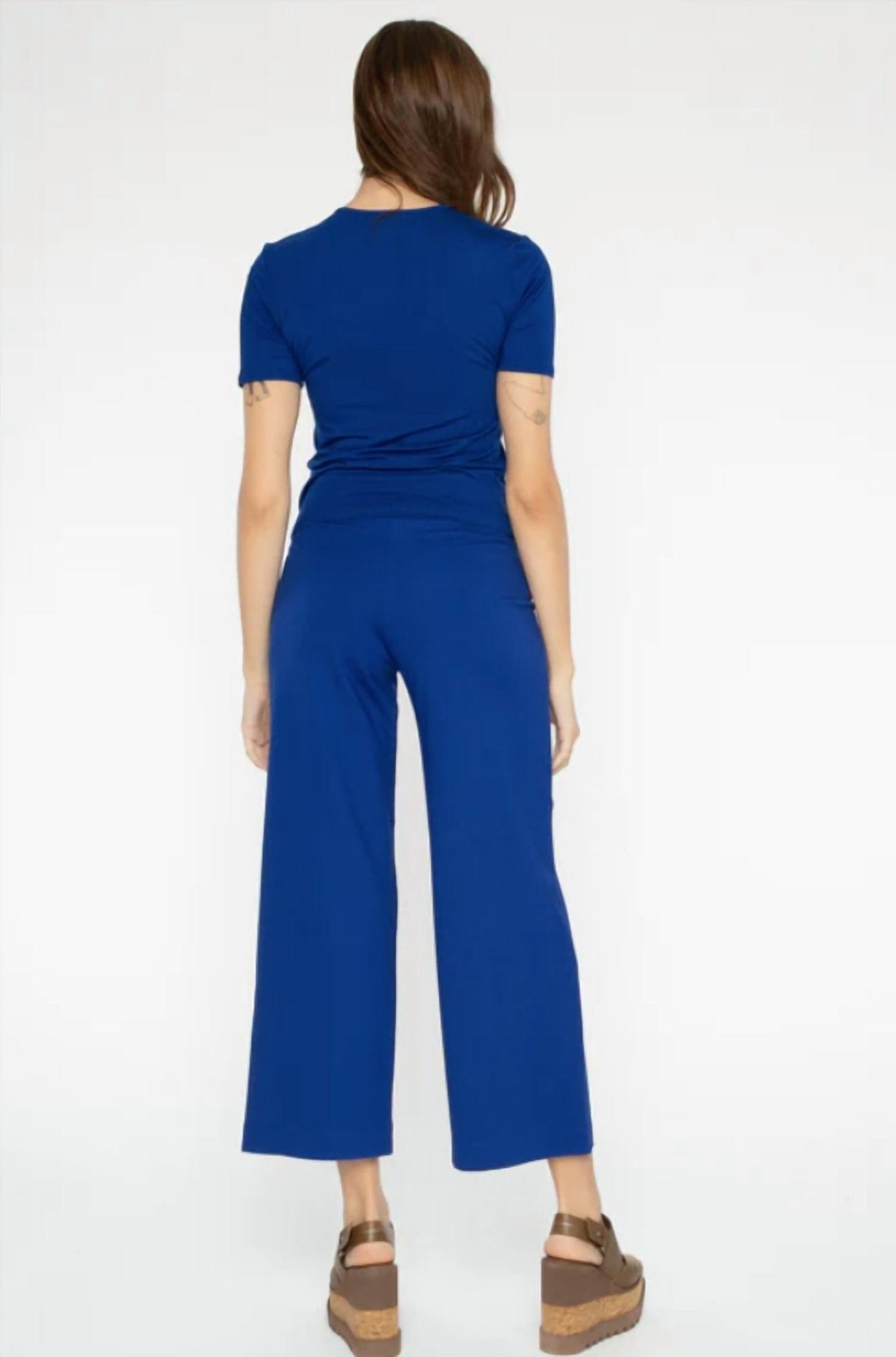 Ripley Rader - Ponte Cropped Straight - blue - clothing - pants