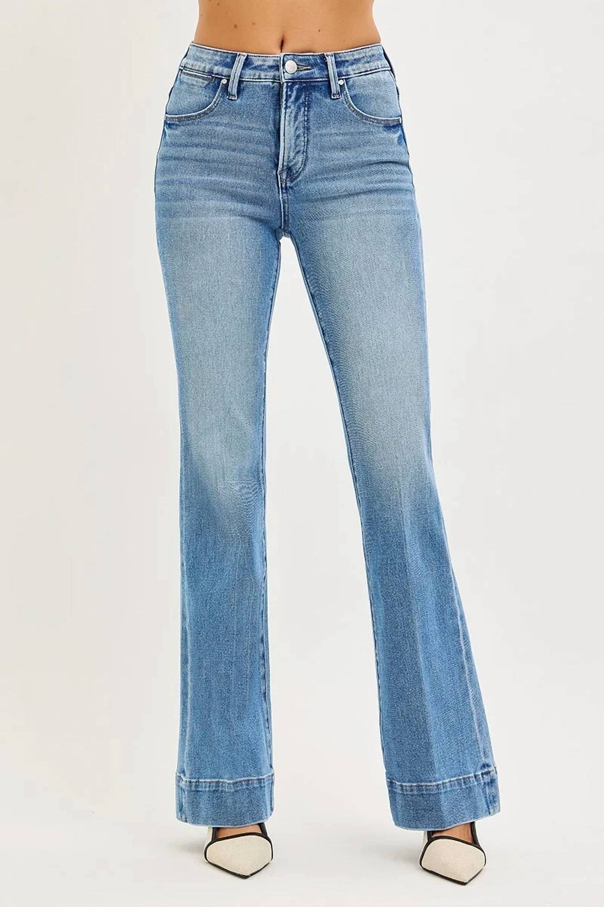 Risen - 4-Way Mid Rise Flare Jeans